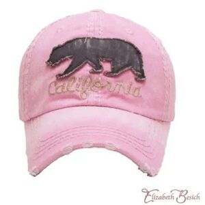 Ladies Pink California Bear Hat